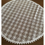 Obrus Okrągły Biały Cały Koronkowy