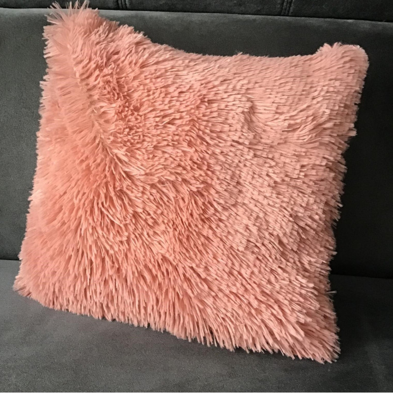 Poszewka Dekoracyjna 40x40cm Włochacz Pudrowy Róż