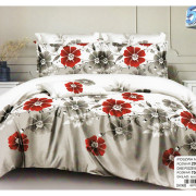Pościel 3D Satyna Bawełniana 220/200 3cz Kwiaty