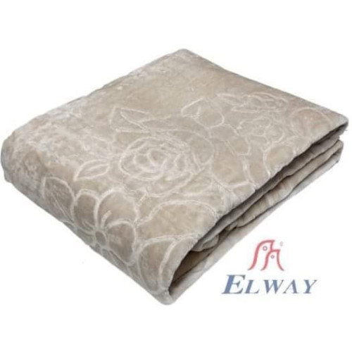Koc Elway Gruby Tłoczony 200/240cm Kość Słoniowa