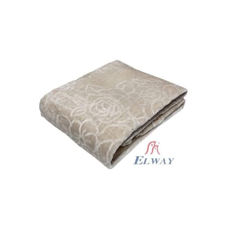 Koc Elway Gruby Tłoczony 200/240cm Kość Słoniowa