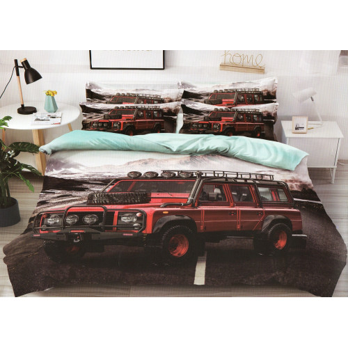 Pościel 3D Satyna Bawełniana 160/200 4cz Samochód