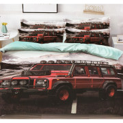 Pościel 3D Satyna Bawełniana 160/200 4cz Samochód