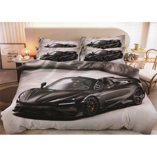 Pościel 3D Satyna Bawełniana 160/200 4cz Samochód