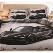 Pościel 3D Satyna Bawełniana 160/200 4cz Samochód