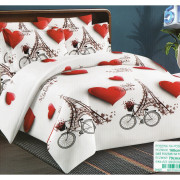 Pościel 3D Satyna Bawełniana 160/200 3cz Love Paris