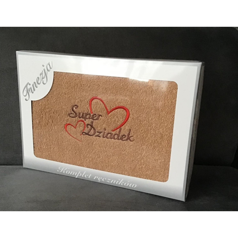 Ręcznik Kąpielowy Bawełniany 70/140 Z Haftem Dla Dziadka Kartonik