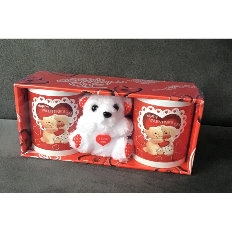 Zestaw 2 Kubków Ceramicznych Z Misiem Prezent Dla Zakochanych