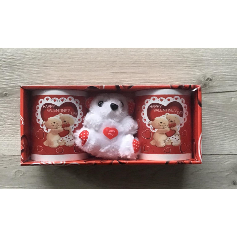 Zestaw 2 Kubków Ceramicznych Z Misiem Prezent Dla Zakochanych