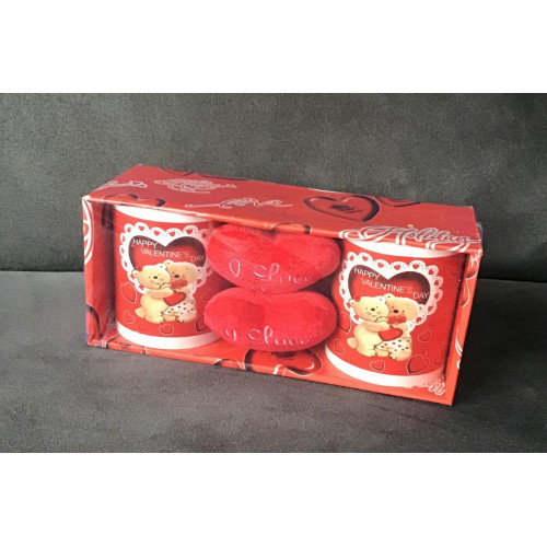 Zestaw 2 Kubków Ceramicznych Z Serduszkami Prezent Dla Zakochanych