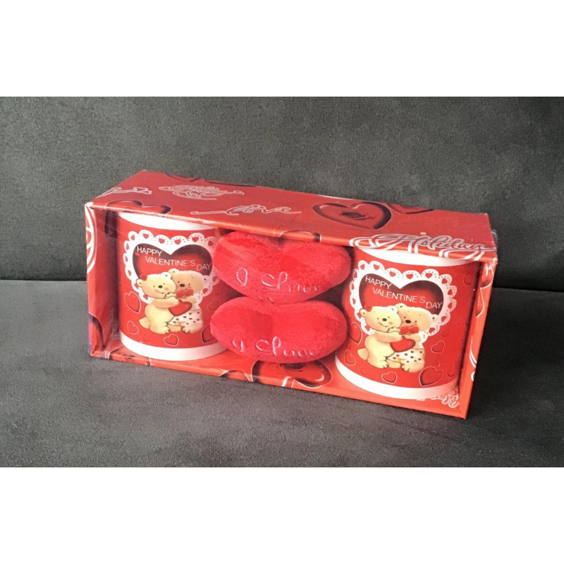 Zestaw 2 Kubków Ceramicznych Z Serduszkami Prezent Dla Zakochanych