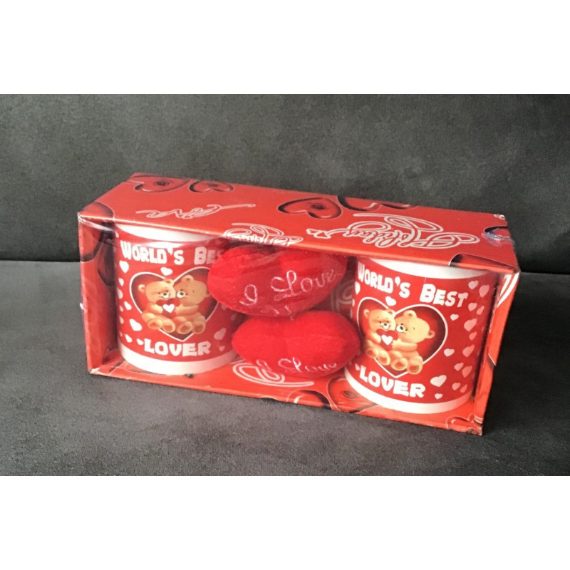 Zestaw 2 Kubków Ceramicznych Z Serduszkami Prezent Dla Zakochanych