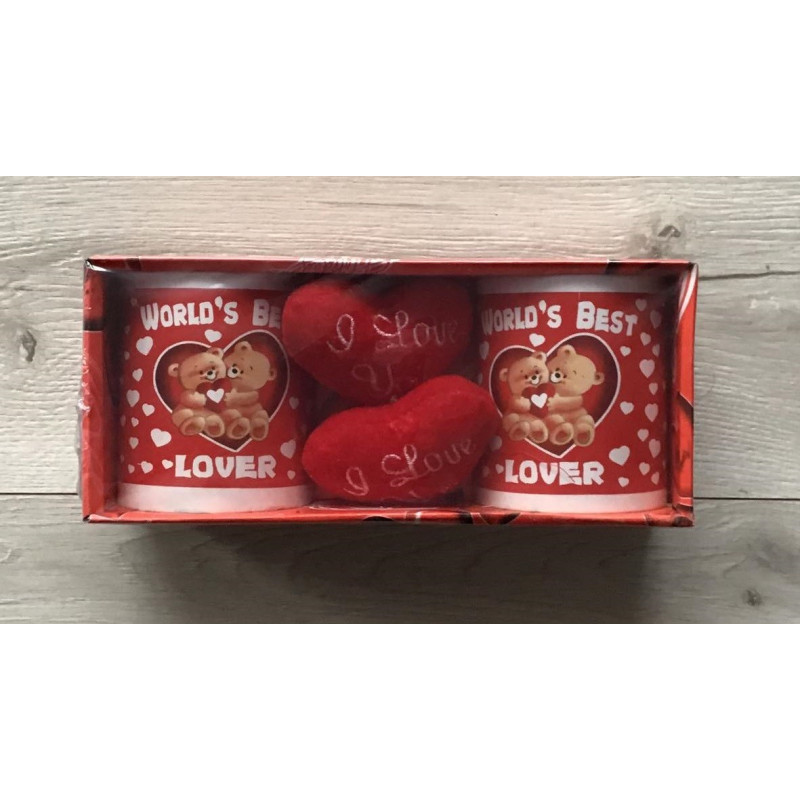 Zestaw 2 Kubków Ceramicznych Z Serduszkami Prezent Dla Zakochanych