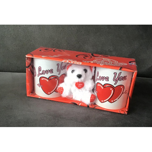 Zestaw 2 Kubków Ceramicznych Z Misiem Prezent Dla Zakochanych