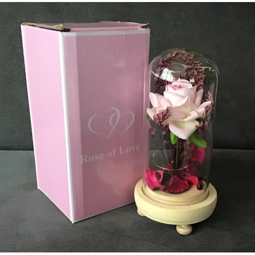 Wieczna Róża W Szkle Świecąca Led Prezent