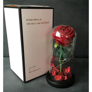 Wieczna Róża W Szkle Świecąca Led Prezent Czerwona