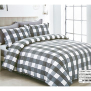 Pościel 140x200 Dwustronna Bawełna Satynowa Collection World Krata