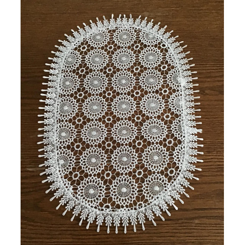 Serwetka Owalna 30x45 Koronkowa Biała