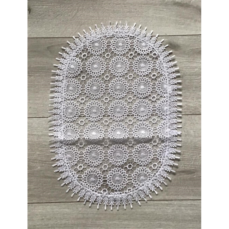 Serwetka Owalna 30x45 Koronkowa Biała