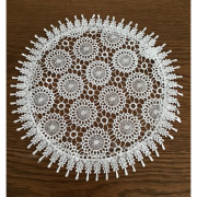 Serwetka Okrągła Koronkowa Biała