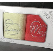 Komplet 2szt Ręczników 70x140 Bawełna Z Haftem Żona/Mąż