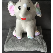 Koc Maskotka 2 W 1 Poduszka Słonik