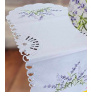 Bieżniki /Serwety Białe Haftowane Lawenda