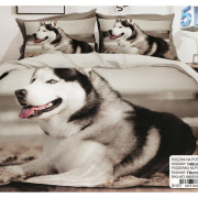 Pościel 3D Satyna Bawełniana 140/200 2cz Husky