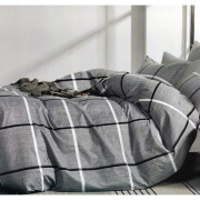 Pościel 220x200 Dwustronna Bawełna Satynowa Collection World Krata