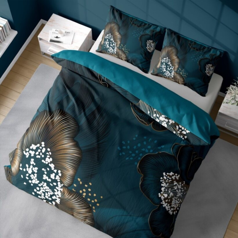 Pościel Satynowa Z Mikrowłókna 160x200 3cz Detexpol Kwiaty