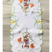 Bieżnik Owalny 40x90cm Haftowany Wielkanoc Zajączek