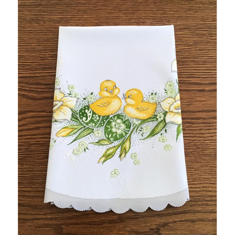 Bieżnik Owalny 50x110 Świąteczny Wielkanoc Kurczaczki