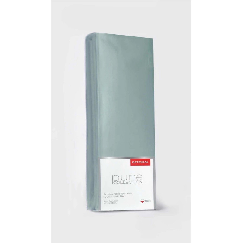 Prześcieradło Bez Gumki 100% Bawełna Pure Collection Miętowy