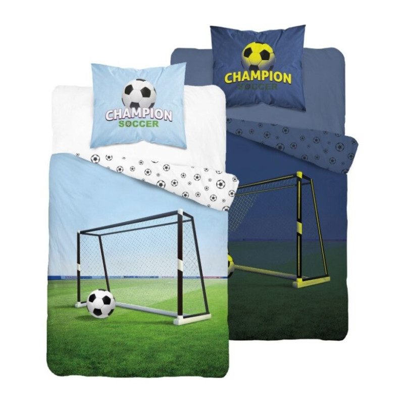 Pościel Fluorescencyjna 100% Bawełna 160x200cm 2cz Piłka/Bramka