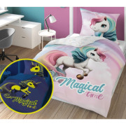 Pościel Fluorescencyjna 100% Bawełna 160x200cm 2cz Unicorn