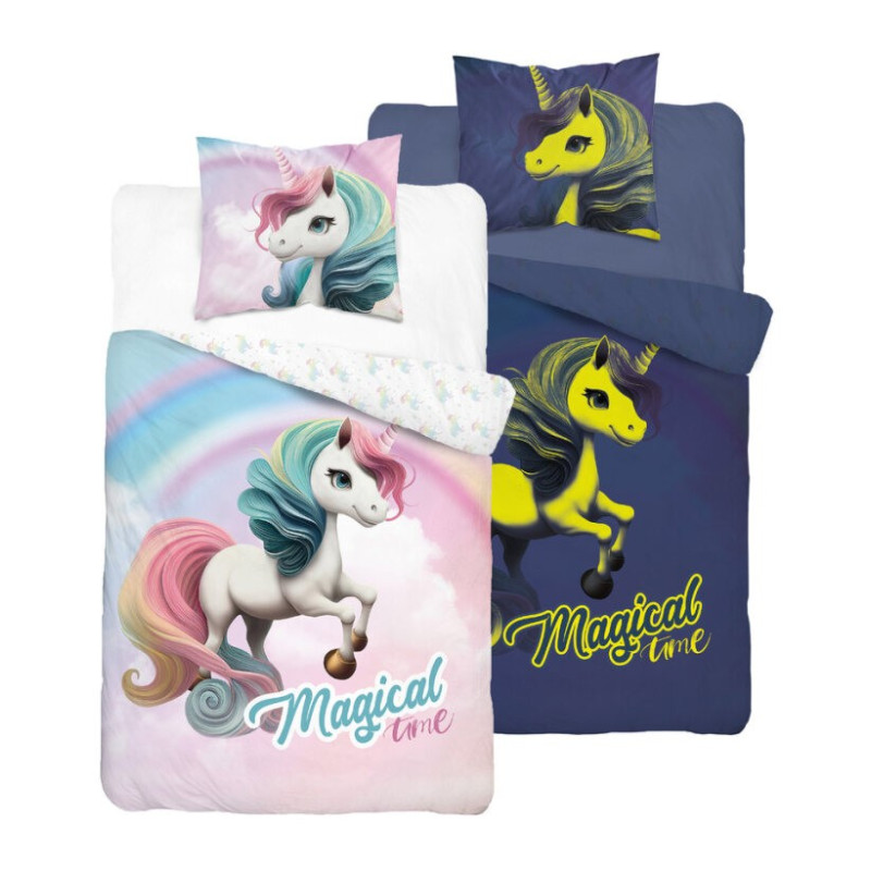 Pościel Fluorescencyjna 100% Bawełna 160x200cm 2cz Unicorn