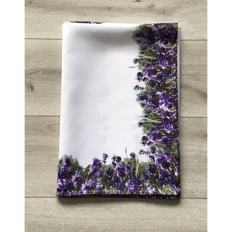 Bieżniki/Serwety Białe Drukowane Lawenda