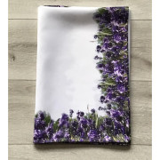 Bieżniki/Serwety Białe Drukowane Lawenda