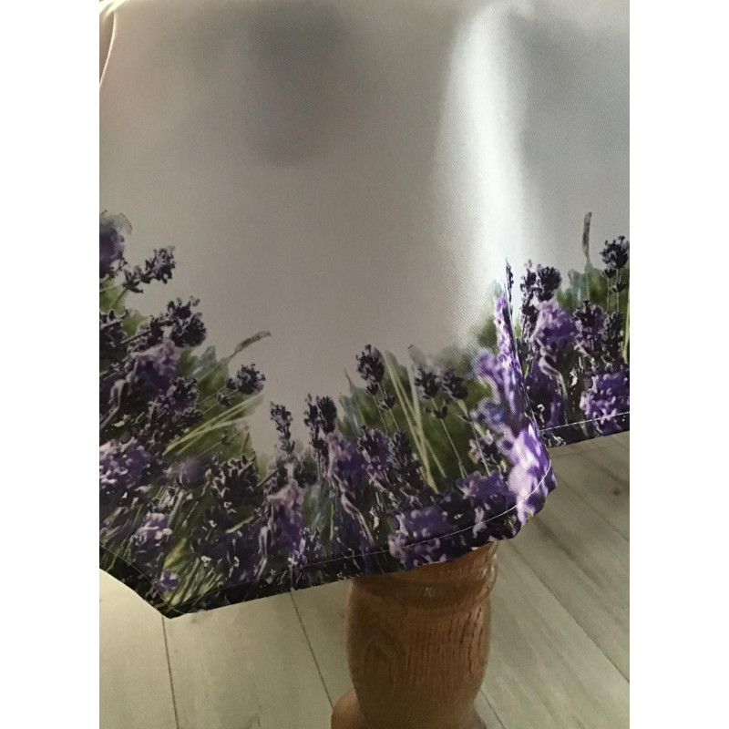 Obrus Biały 150x260 Drukowany Lawenda