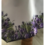 Obrus Biały 150x260 Drukowany Lawenda