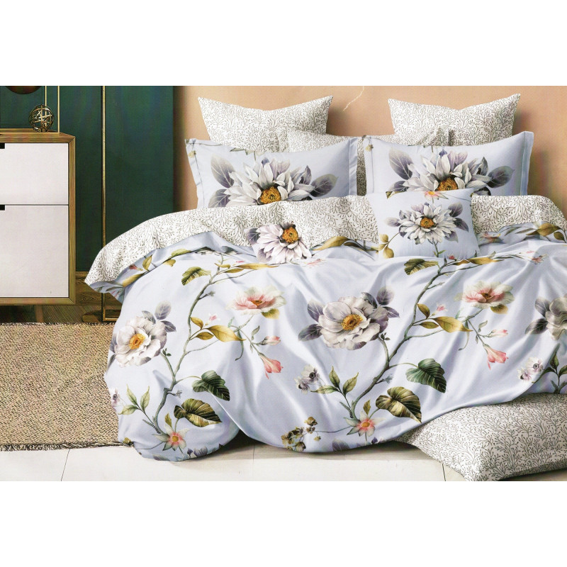 Pościel 3D Satyna Bawełniana 160/200 4cz Kwiaty