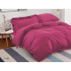Pościel Z Falbanką Satyna Bawełniana 160x200 3cz Amarant