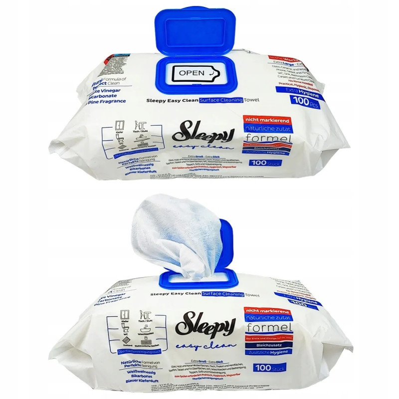 Chusteczki/Ściereczki Nawilżane Czyszczące Sleepy Uniwersalne 100szt