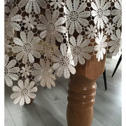 Obrus Z Gipiury Beżowy Cały Koronkowy