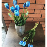 Tulipany Silikonowe 40cm Bukiet 5szt Niebieskie