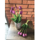 Tulipany Silikonowe 40cm Bukiet 5szt Fioletowe