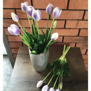 Tulipany Silikonowe 40cm Bukiet 5szt Jasny Fiolet
