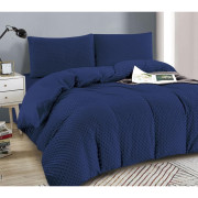 Pościel Mikrofibra Welurowa Minky 220x200 Granatowa