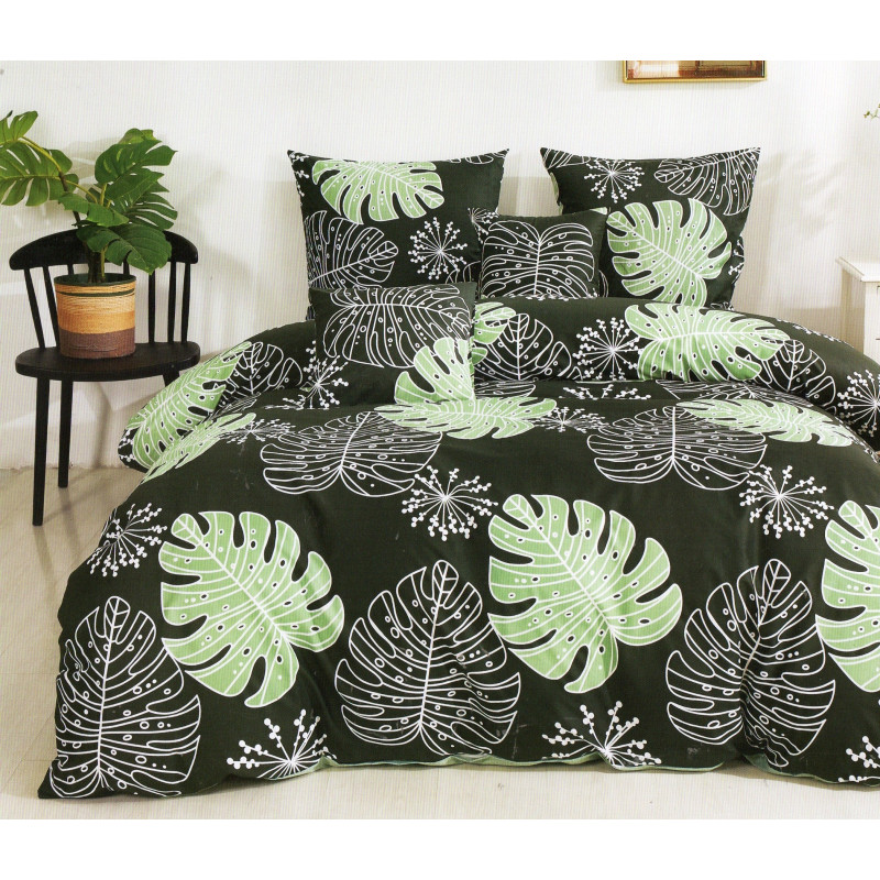 Pościel 140x200 Dwustronna Bawełna Satynowa Collection World Liście Mo..