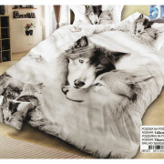 Pościel 3D Satyna Bawełniana 140/200 2cz Wilki